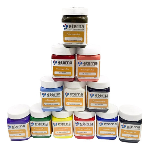 Pintura Para Tela Eterna 250 Ml X 12 Unidades 0
