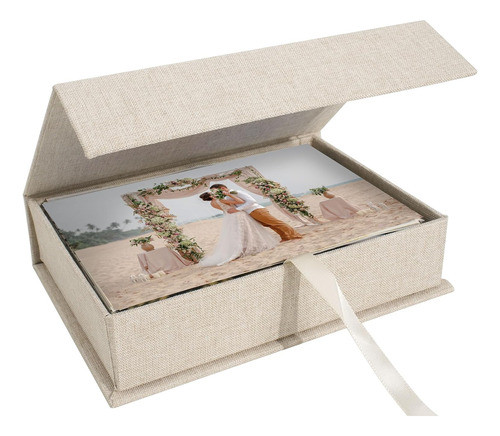 Caja De Almacenamiento Beige, 5x7 Cm, Para Recuerdos 0