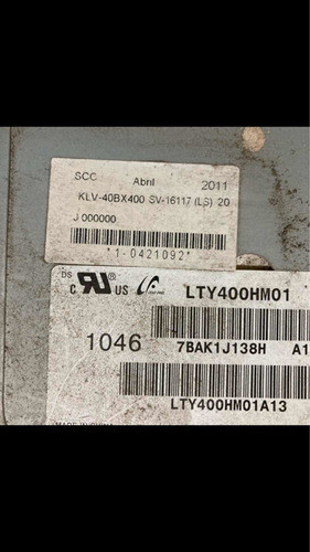 Lodelele Tubos Sony Klv40bx400 1