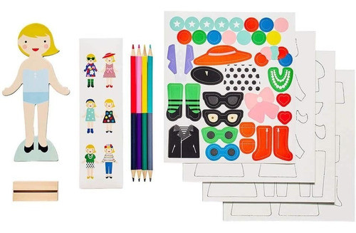 Juego Magnético Para Chicos Petit Collage Fashion Designer 1