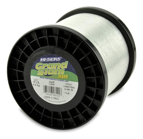 Hi-seas Monofilamento Grand Slam, Prueba De 15 Libras, Claro 1