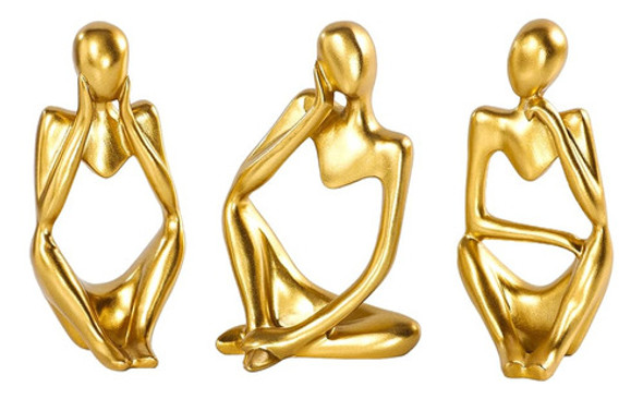 Bmlcgj Thinker Estatua Decoración De Oro Escultura De Arte A 0