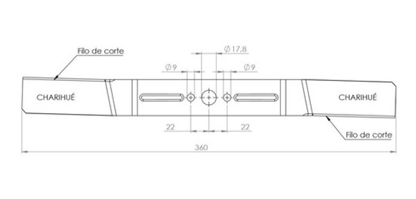 Cuchilla 36 Cm Cortadora De Cesped Eléctrica Acero Hoja 1