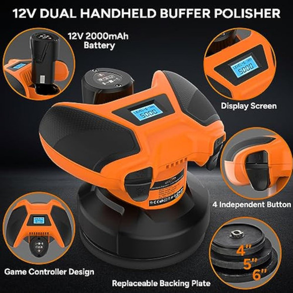 Mateauto Car Polisher Cordless, 12v Car Polishing 1