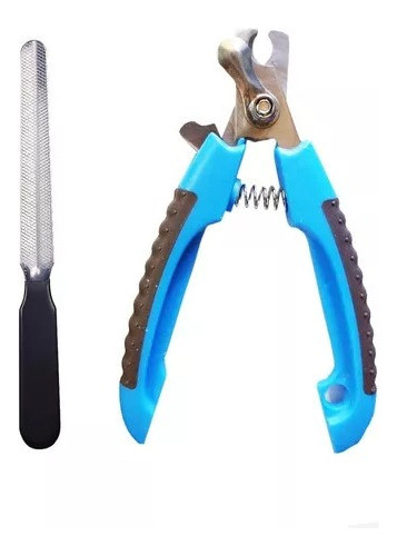 Kit Corta Uñas Alicate + Lima Profesional Mascota Azul 0
