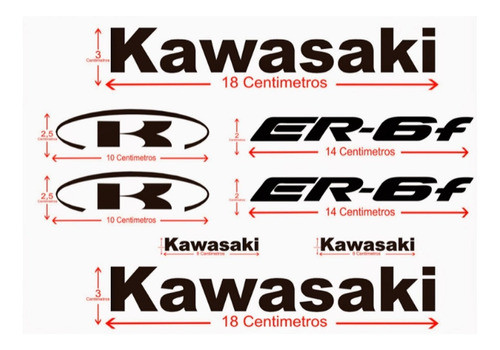 Kit Calcos Kawasaki Er-6f Pegotines Moto 0