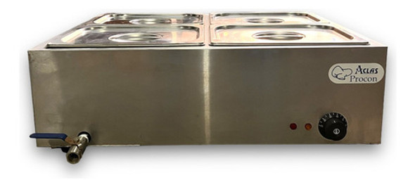 Mantenedor De Calor - Baño Maria - 4 Cubas - En Acero- Aclas 1