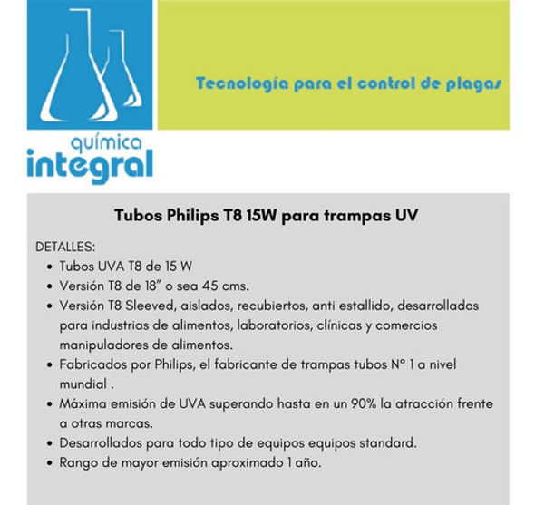 Tubos Philips T8 15w Para Trampas Uv - Anti Estallido 1