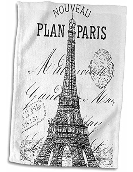 3d Rose Nouveau Paris Vintage Torre Eiffel Toalla De Mano/de 1