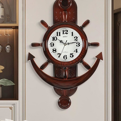 Reloj De Pared Timón O Ancla Grande C/péndulo - Sonivox 1