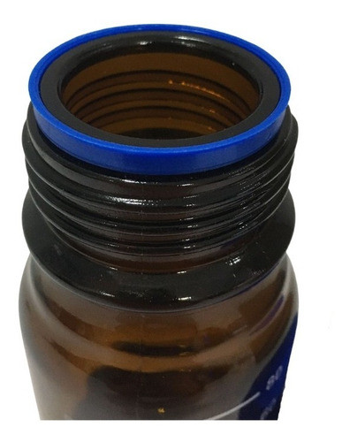 Frasco Reagente Ambar Tampa Rosca Azul Anti-gotas 1000ml 1