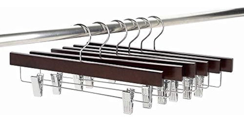 Amber Home Perchas De Madera De Nogal Para Pantalones, Falda 0