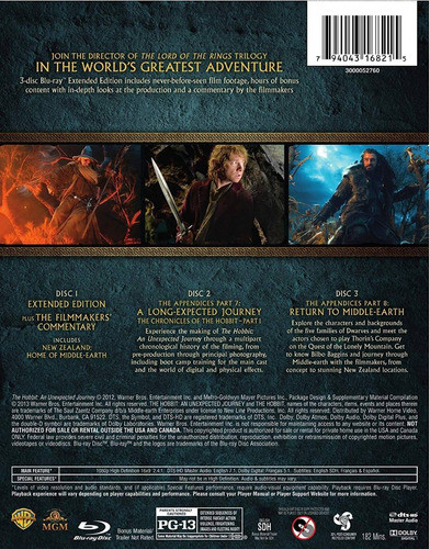 Blu-ray The Hobbit An Unexpected Journey / Version Extendida 1