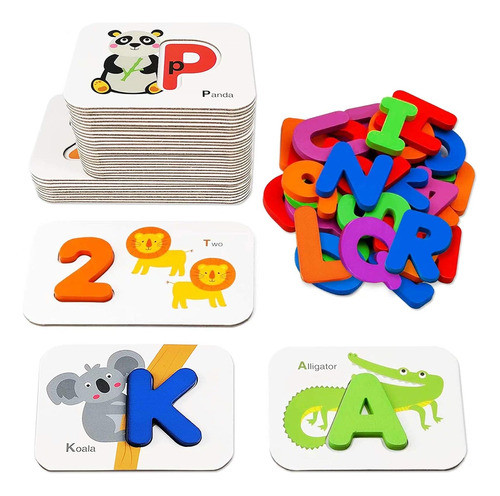 Tarjetas De Madera Para Niños De 3-, Educativas 0