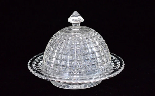 Mantequera Quesera Anchor Hocking Glass Cube Clear C1940 1