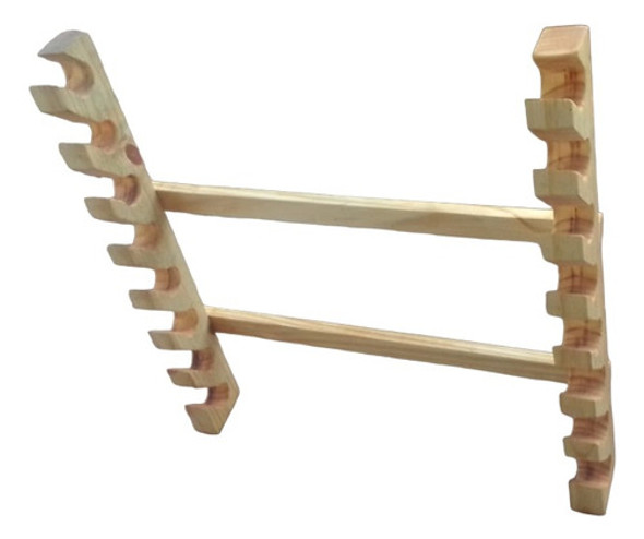 Posa Cañas Horizontal En Madera. Para 2 Cañas 0