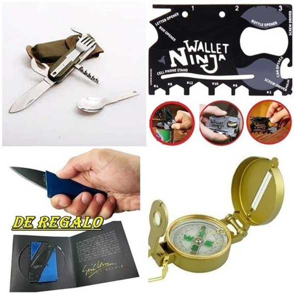 Juego De Cubiertos Plegables Camping , Militares ,+ Regalo 0