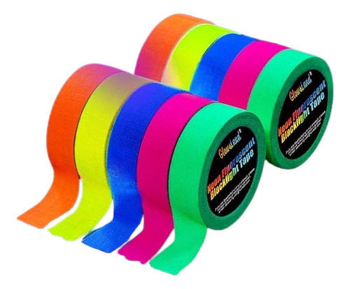 Cinta Reactiva Uv Blacklight Neon 1.5 Cm X 5 Metro 10 Rollos 0