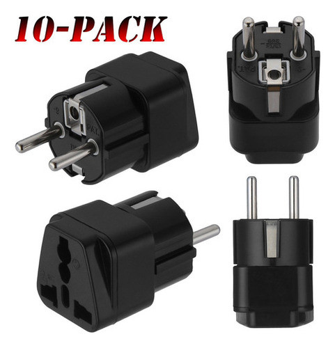 10 X Us Uk Au A Ue Europa Viaje Cargador Power Adaptador Con 1