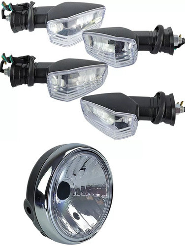 Kit Farol Completo + 4 Piscas Suzuki Yes 125 2009 Cristal 0