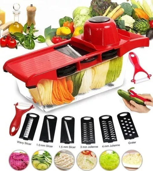 Rallador Cortador De Vegetales Y Frutas Mandolina 10 En 1 0