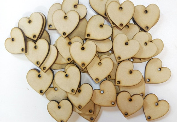 150 Corazones 2 Agujeritos Fibrofacil Mdf Borlas Atrapasueño 0