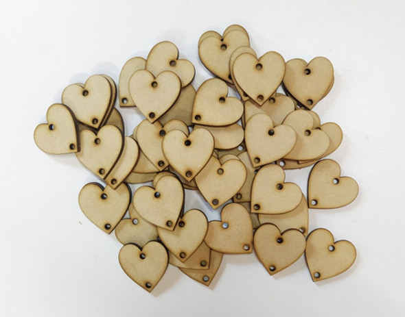 150 Corazones 2 Agujeritos Fibrofacil Mdf Borlas Atrapasueño 1