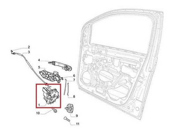 Cerradura Electrica Del Der Orig Fiat Grand Siena Palio 326 1