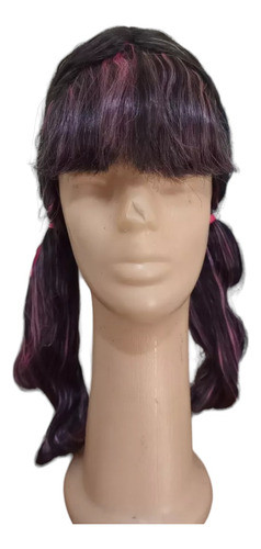 Peluca Desmechada Negra Y Fuccia By La Parti Wigs! 0