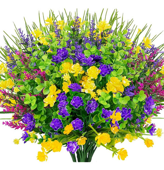 Temchy 12 Paquetes Flores Artificiales Realistas Sin Desvane 0