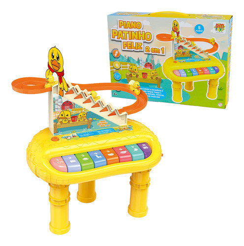 Brinquedo Piano Patinho Feliz 2 Em 1 Toque E Brinque Dm Toys 0