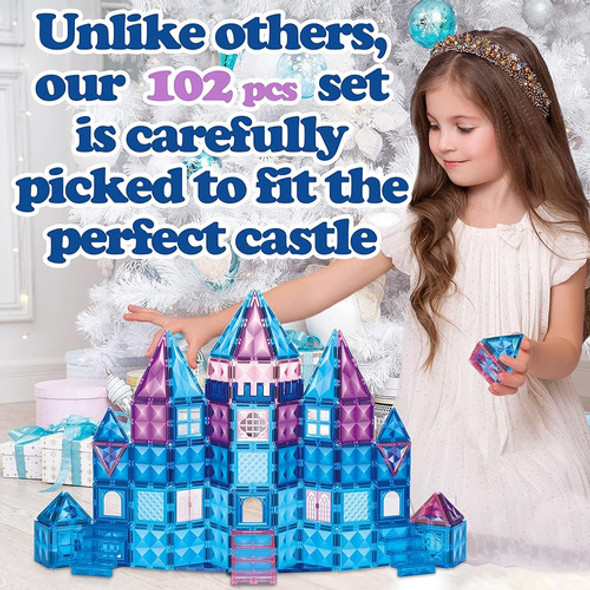 102pcs Frozen Princess Castle Magnetic Tiles Building Blocks 1