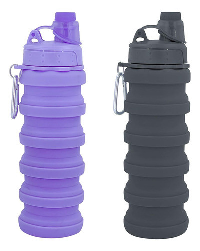 Botellas Plegables Colores Negra Y Violeta Para Todo Uso 0