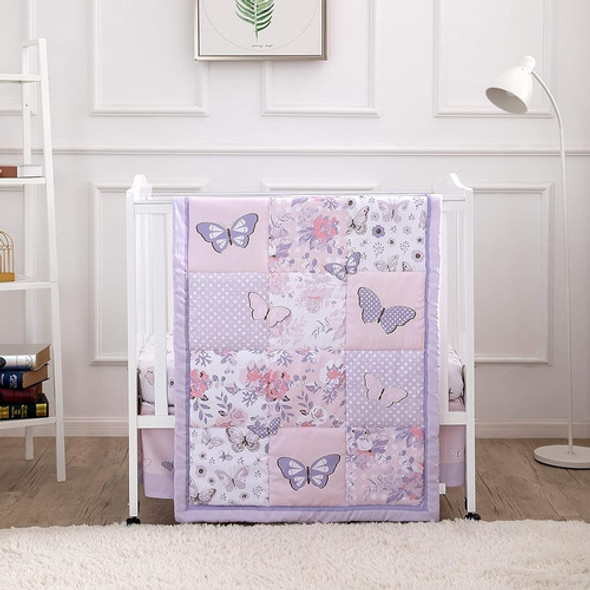 La Premura Pastel Purple Butterfly Baby Nursery Mini/portabl 0