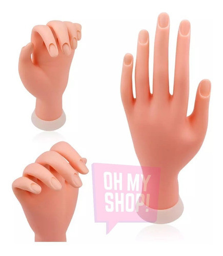 Mano Flexible Para Practica Manicura Uñas Esculpidas 1