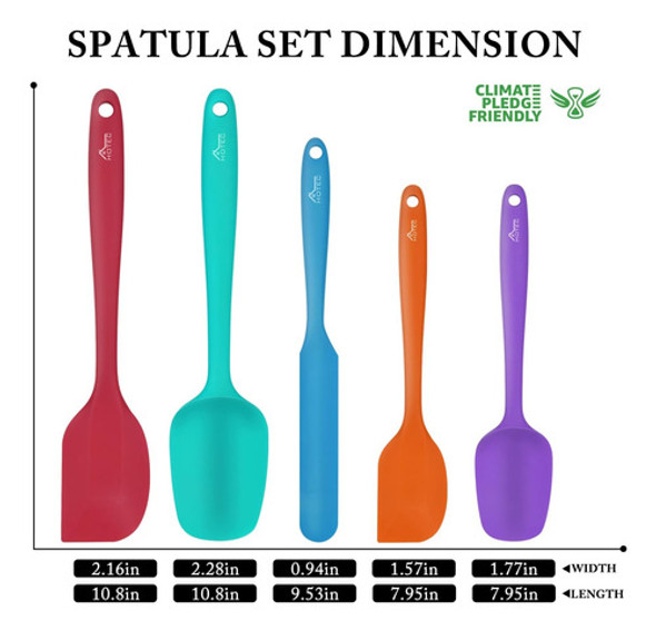 Juego De 5 Cucharas De Silicona Resistente Al Calor 1