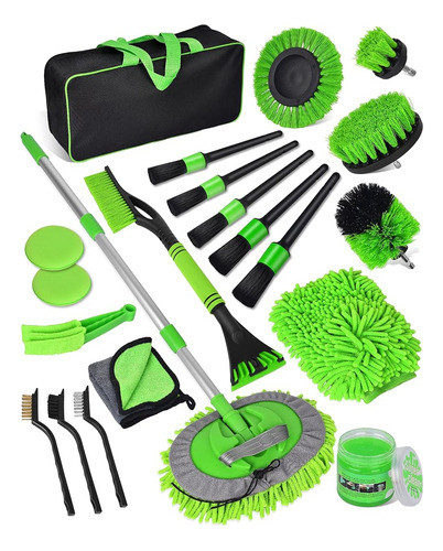Thousy 21pcs Kit De Detalles De Autos Con Juego De Cepillos 0