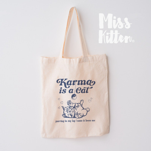 Bolsa De Tela Lienzo Tote Bag Taylor Swift Karma Cat 1