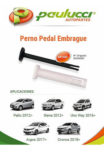 Perno Traba Pedal Embrague Para Siena Palio Grand Siena 12/. 1