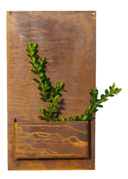 Portamaceta Vertical De Pared Rectangular Chapa Oxido 25x45 0