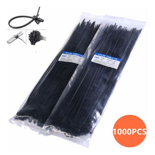 1000 X 3.6x300mm 12'' Self-locing Cable Zip Lazos Heavy Duty 1