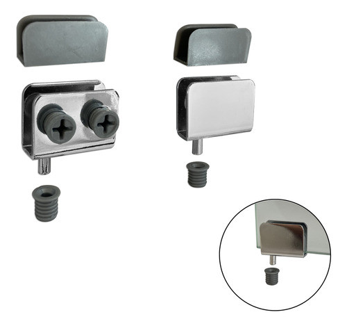 33 Dobradiça Cromada Porta De Vidro 4 Á 6mm Móveis Geral 0