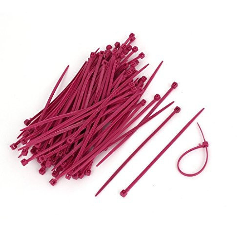 Uxcell Plastic Cable Wire Marker Ties Straps Amaranth 4 0