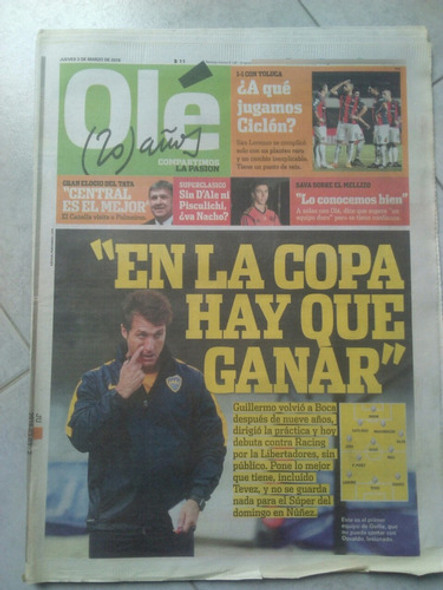 Diario Ole 3 Marzo 2016 Toluca 1 San Lorenzo 1 0