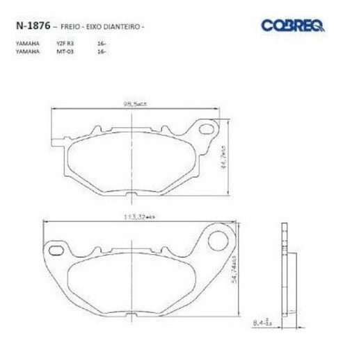 Pastilha Freio Dianteira Original Cobreq Mt-03 Xmax 250 Abs 1