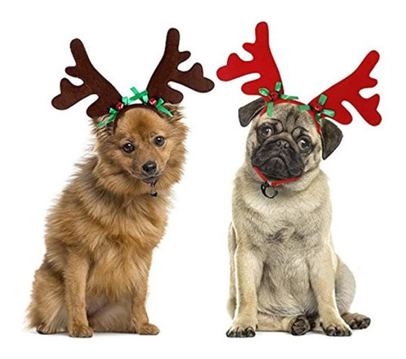 Bwogue 2 Set Dog Elk Reno Cornamenta Diadema Para Navidad Pe 0 Bwogue 2 Set Dog Elk Reno Cornamenta Diadema Para Navidad Pe 0