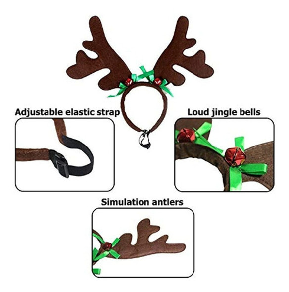 Bwogue 2 Set Dog Elk Reno Cornamenta Diadema Para Navidad Pe 1 Bwogue 2 Set Dog Elk Reno Cornamenta Diadema Para Navidad Pe 1