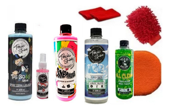Kit Sneakers Lavado De Auto Shampo+apc+cera Toxic Shine 0