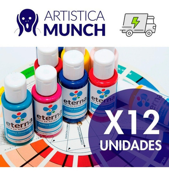 Acrilico Decorativo Eterna De 50ml X 12u Colores Definidos 0