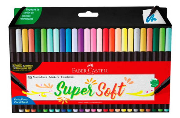 Marcadores Supersoft Punta Pincel X50 Faber-castell 0